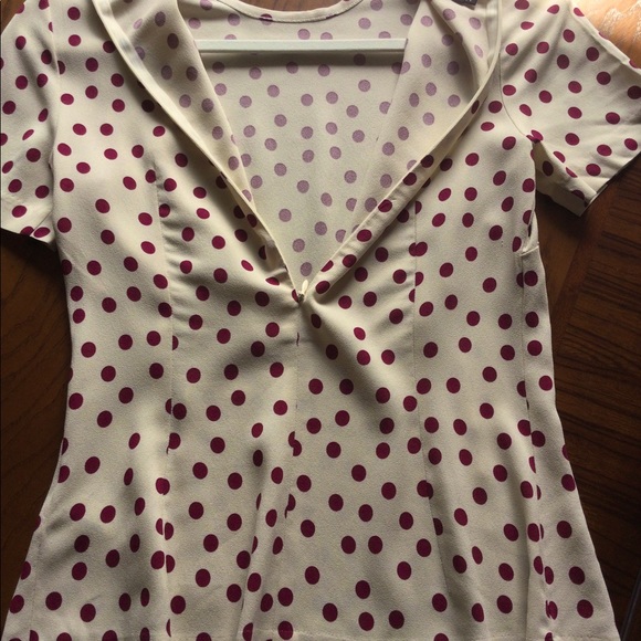 Dolce & Gabbana Red Polka Dot Stretch Top - Picture 3 of 5